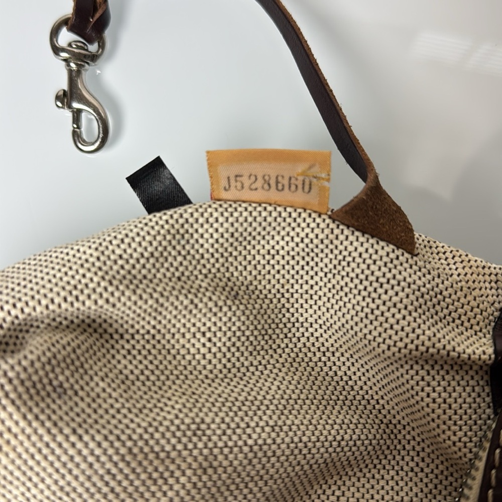 Dooney & Bourke cream & brown leather double pocket tote - Picture 12 of 15